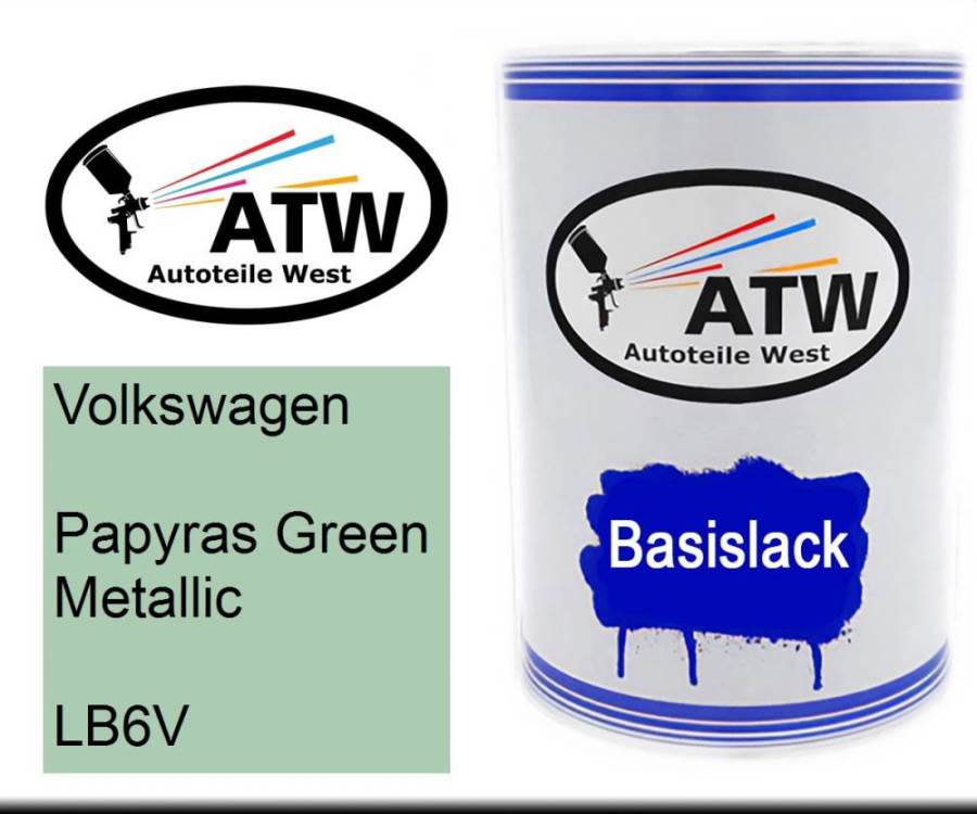 Volkswagen, Papyras Green Metallic, LB6V: 500ml Lackdose, von ATW Autoteile West.